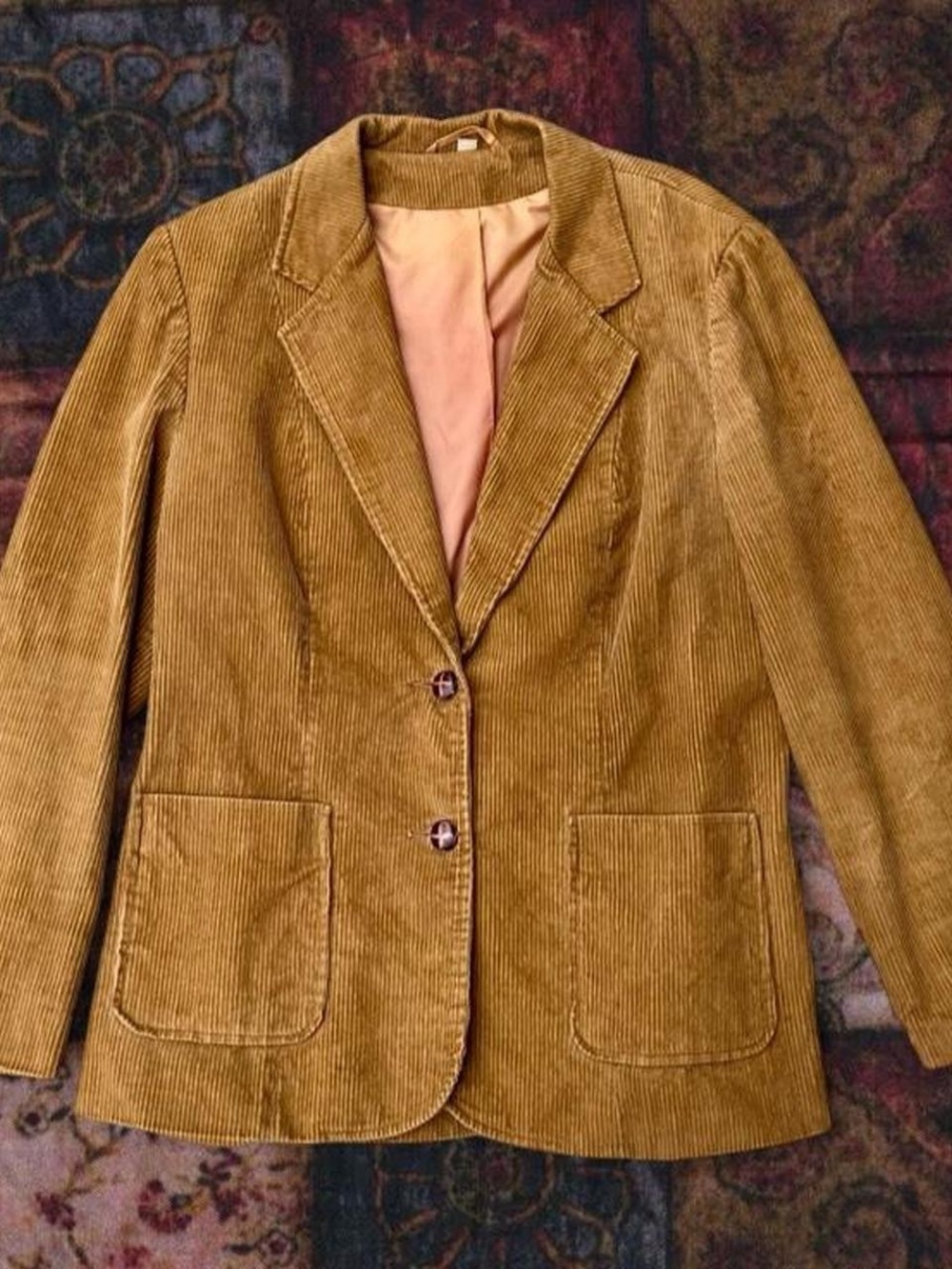 70s Tan Corduroy Blazer Jacket